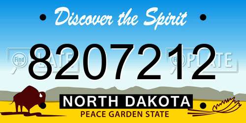 8207212 North Dakota License Plate
