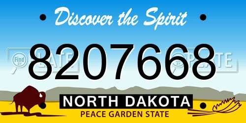 8207668 North Dakota License Plate