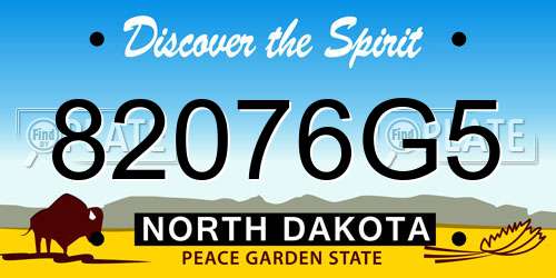 82076G5 North Dakota License Plate