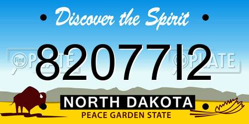 82077I2 North Dakota License Plate