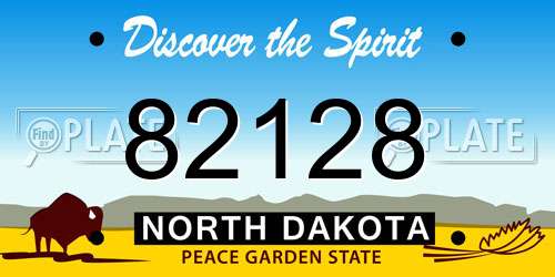 82128 North Dakota License Plate