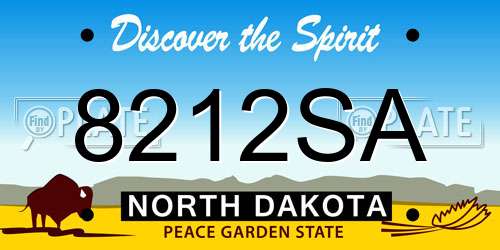 8212SA North Dakota License Plate