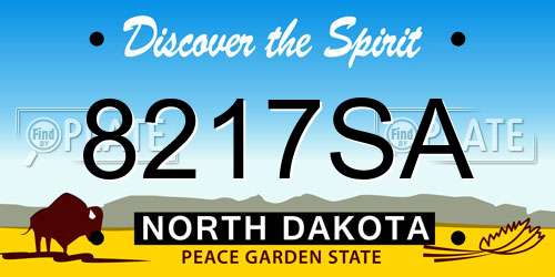 8217SA North Dakota License Plate