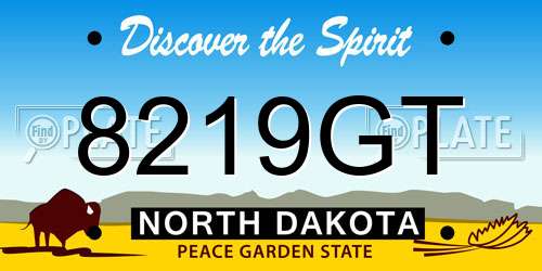 8219GT North Dakota License Plate