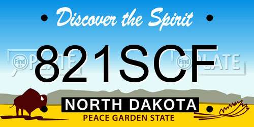 821SCF North Dakota License Plate