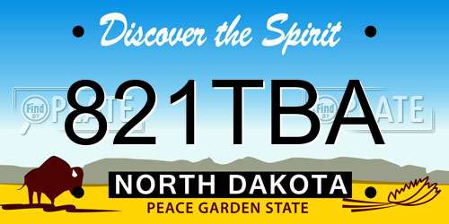 821TBA North Dakota License Plate