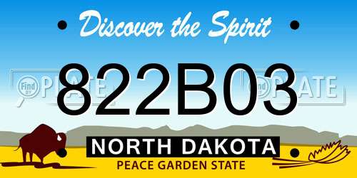 822B03 North Dakota License Plate