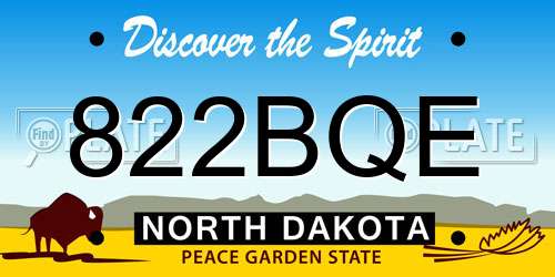 822BQE North Dakota License Plate