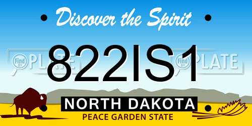 822IS1 North Dakota License Plate