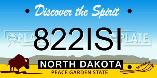 822ISI North Dakota License Plate
