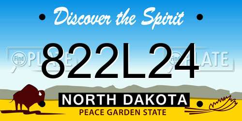 822L24 North Dakota License Plate