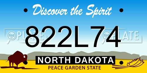 822L74 North Dakota License Plate