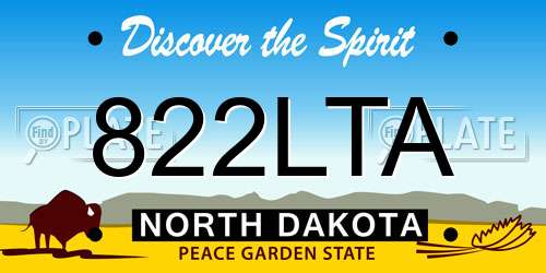822LTA North Dakota License Plate