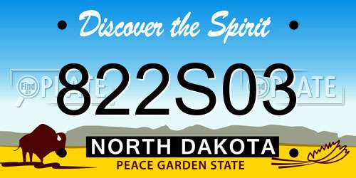 822S03 North Dakota License Plate