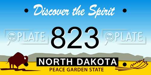 823 North Dakota License Plate