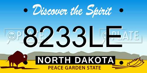 8233LE North Dakota License Plate