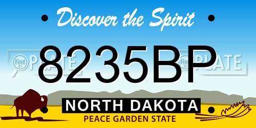 8235BP North Dakota License Plate