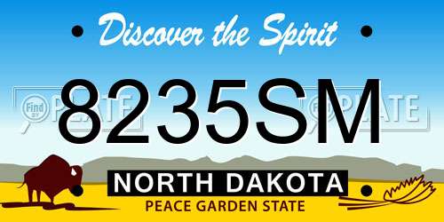 8235SM North Dakota License Plate