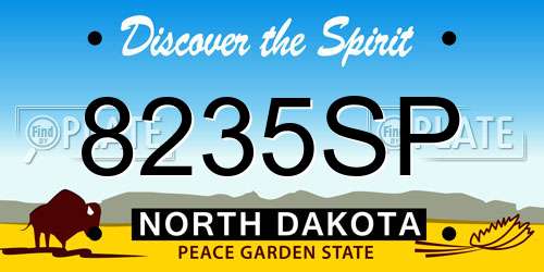 8235SP North Dakota License Plate