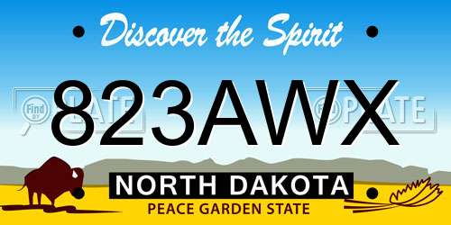 823AWX North Dakota License Plate