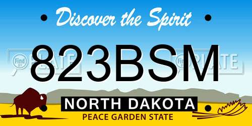 823BSM North Dakota License Plate