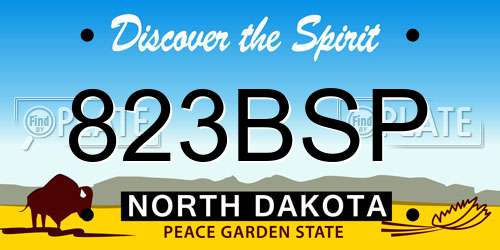823BSP North Dakota License Plate