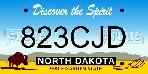 823CJD North Dakota License Plate