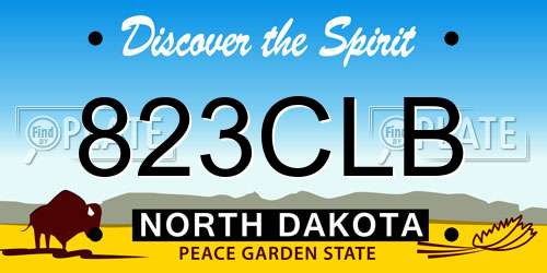 823CLB North Dakota License Plate