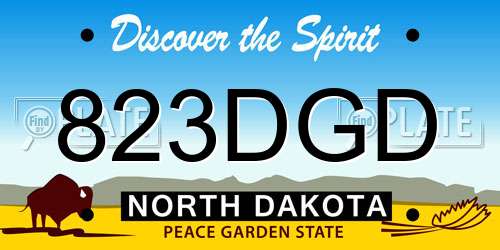 823DGD North Dakota License Plate