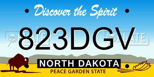 823DGV North Dakota License Plate
