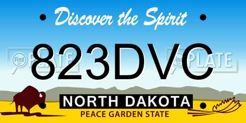 823DVC North Dakota License Plate