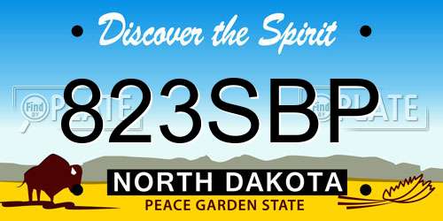 823SBP North Dakota License Plate