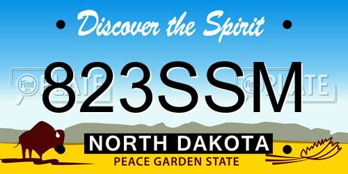 823SSM North Dakota License Plate