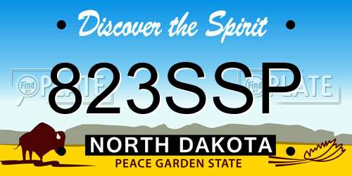 823SSP North Dakota License Plate