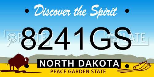 8241GS North Dakota License Plate
