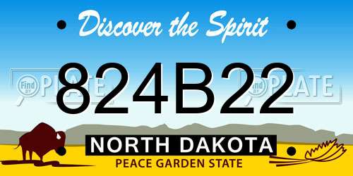 824B22 North Dakota License Plate