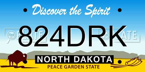 824DRK North Dakota License Plate