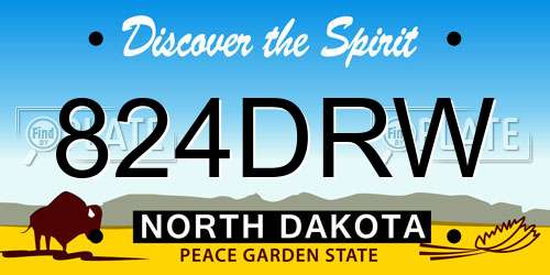 824DRW North Dakota License Plate