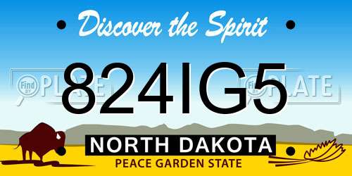 824IG5 North Dakota License Plate