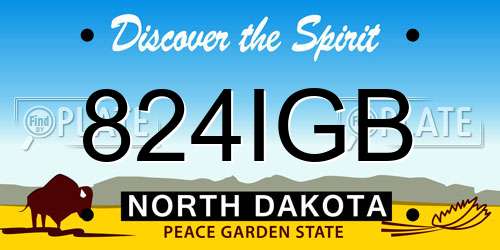 824IGB North Dakota License Plate