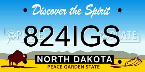 824IGS North Dakota License Plate