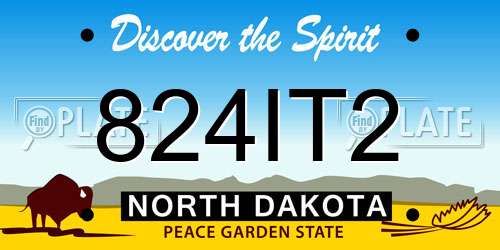 824IT2 North Dakota License Plate