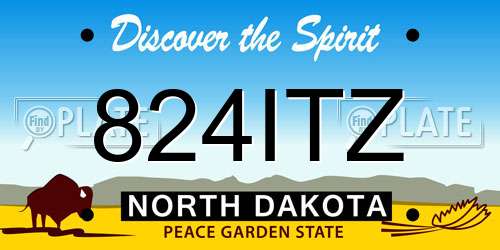 824ITZ North Dakota License Plate