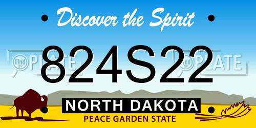 824S22 North Dakota License Plate