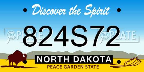 824S72 North Dakota License Plate