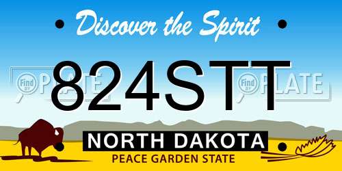 824STT North Dakota License Plate