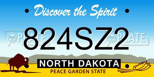 824SZ2 North Dakota License Plate