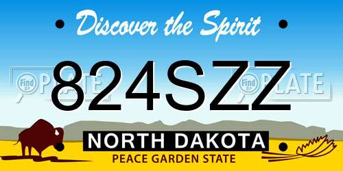824SZZ North Dakota License Plate