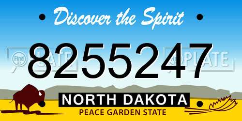 8255247 North Dakota License Plate