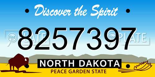 8257397 North Dakota License Plate